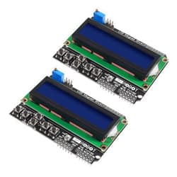 ACEIRMC 2pcs 1602 LCD Keypad Shield 1602 LCD Expansion Shield Board Blue Backlight 4.5-5.5V for Arduino R3 MEGA2560 Nano Due Duemilanove Robot (2pcs)