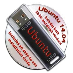 LinuxFreak Ubuntu Linux 14.04 Bootable 8GB USB Flash Drive - Contains Both 32-bit and 64-bit.