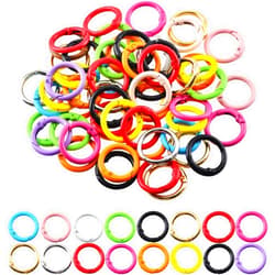 KJML DIY Carabiner Clip 48Pcs Metal Key Ring Clip Circle Keychain Rings Bulk Spring O Ring Round Cute Carabiner Spring Snap Hook Key Chain Clips for DIY Keychain Bag Charm Handbag Purse Dog