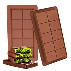 XIZIX Chocolate Bar Mold 2 Pack, Non-Stick Deep Dubai Chocolate Bar Mold Large Thick Chocolate Molds Silicone Candy Bar Mold for Baking