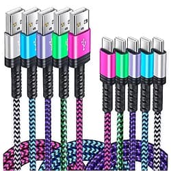 Niniber 5PACK USB C Charger Fast Charging C Cable Android Charger Type C Power Cord 6FT/2.4A Phone Charging Cable for Samsung Galaxy S21 Ultra 5G,S20 FE/Note 21/20 Ultra A12 A21 A51 S10 iPad Pro Moto G Power