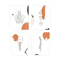 heilkee Line Art Wall Decor Anatomy Posters Therapy Office Decor Abstract Boho Wall Art Minimalistic Room Decor, Spine, Pelvis, Doctor Gifts Set of 4(UNFRAMED 8x10in)
