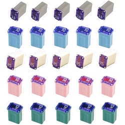 Imjl 25 Pack Micro Cartridge Fuses,15 Amp Micro Fuse,20 Amp Micro Fuse,25 Amp Micro Fuse,30 Amp Micro Fuse,40 Amp Micro Fuse,FMM Fuses Kit MCASE Type for Cars,SUVs and Trucks,Multi Color