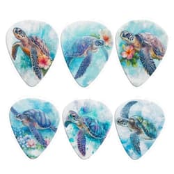 KEIAHUAN Sea Turtle Guitar Picks Pack of 6 Celluloid Guitar Pocks Plectrums for Guitar Bass Ukulele Guitar Accessories Guitar Picks for Acoustic Guitar, Electric Guitar, Bass Guitar