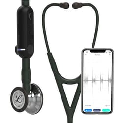 Littmann 3M Littmann CORE Digital Stethoscope, 8890, Mirror Chestpiece, Black Tube, Stem and Headset, 27 inch Black Tube, Black Stem Mirror Chestpiece