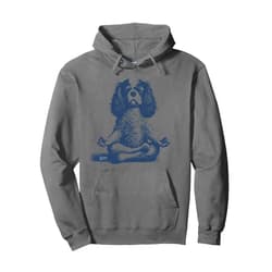 Taco-Dog Cavalier King Charles Spaniel Lotus Meditate Yoga Vintage Pullover Hoodie