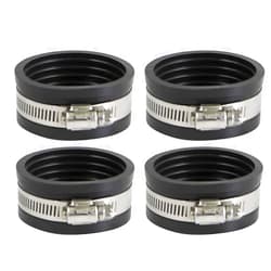 Supply Giant 39334x4 Flexible Pvc Pipe Cap with Stainless Steel Clamps, 1-1/2 Inch Black (pack of 4) (39334Y6)