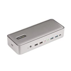 StarTech.com Dual-Laptop USB-C KVM Docking Station, Dual Monitor 4K 60Hz DisplayPort Dock, 5-Port USB Hub, GbE, 90W/45W Power Delivery to Two Laptops, Windows/Mac, 2-Host KVM Dock (129N-USBC-KVM-DOCK)