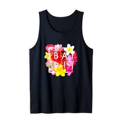 Family Heritage Gifts Flowers of Bali Word Art - Bali Indonesia Souvenir Tank Top