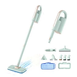 Newbealer Steam Mop & Detachable Handheld Cleaner, 250ml 1200W Powerful Floor Steamer, 3 Adjustable Levels for Carpet Laminate Hardwood Grout, Carpet Glider, 7 Multi-purpose Accessories & 2 Pads
