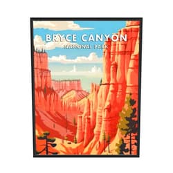 HomeArtPrint Bryce Canyon National Park Poster Art Print Retro Mountain Lake Wall Art Poster Vintage Decor Nature Landscape Picture For Bedroom Office Home (Bryce Canyon, 11x14 inches (Unframed))