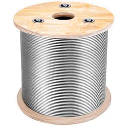 VEVOR 1/8 T316 Stainless Steel Cable 500FT, 7x7 Flexible Core Cable Railing System Wire Rope Aircraft Deck Railing Kit Fence Wire