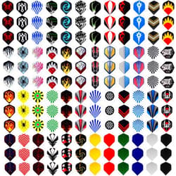 MaxMau Dart Flights,144 pcs Standard Shape Professional Flight Feather Replacement Tails Wing for Steel Tip and Soft Tip Darts