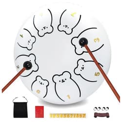 UYIAIEMOM Steel Tongue Drum,6 Inch 8 Notes Steel Hand Drum Sound Healing Instruments with Muic Book,Drum Mallets，Stickers,Drumstick holder and Carry Bag Percussion Instruments for Yoga, Meditation