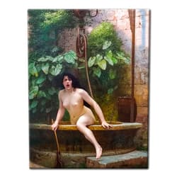 Liuyan funlife Truth Coming Out of Her Well Canvas Prints By Jean Leon Gerome Vintage Wall Art Fable Poster Famous Paintings Wall Pictures for Living Room Decor (12x16 in Framed)