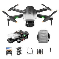 ZXSA RC Drone Foldable Quadcopter，6K HD Dual Camera，Anti-Shake，3D Flip，APP Control，GPS Auto Return Home，Gesture Photo，Follow Mode，Altitude Hold，Optical Flow Localization， grey1