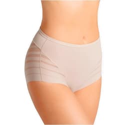 Leonisa High Waisted Invisible Tummy Control Shapewear for Women - Stripe Lace Ladies Underwear Panties