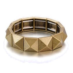 Xanight Gothic Square Pyramid Rivets Spike Elastic Bangle Bracelets,Hip Hop Party Rock Boho Women Wristband,Fashion Stretch Punk Jewelry Neon Colors Optional