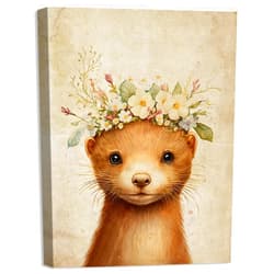 Baby Plum Animal Wall Art Cute Otter with Flower Canvas Prints Picture Boy & Girl Wall Decor Cute Posters Nursery Safari Painting Jungle Animals Poster Otter Lover Gifts for Kids -12