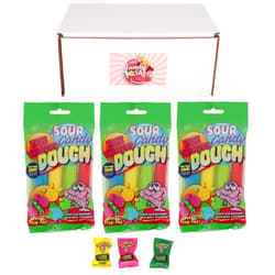 SECRET CANDY SHOP Face Twisters Sour Candy Dough 4 Flavors (Lemon, Blue Raspberry, Green Apple, Strawberry) (Pack of 3) + Free Warheads Candies