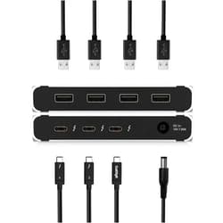 CalDigit Thunderbolt 4 Element Hub - 4X USB4 Ports, USB 3.2 Gen2 10Gb/s, Single 8K or Dual 4K Displays, 60W Charging, 0.8m Cable