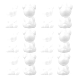 Healifty Bear 20 Pcs Foam Shaped Flower Decors Art Crafts Blank White DIY Sculpture for Wedding Party Decorations Floral Arrangements Filler Foam Bear Craft