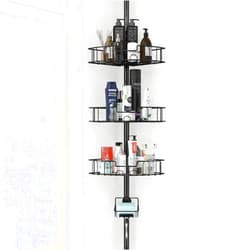 YeYeBest Shower Organizer Caddy, Home Decor Organization And Storage 39-125 Inch for Bathroom Corner Shelves Rack Countertop Adjustable with Tension Pole