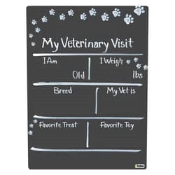 Cohas Vet Visit Milestone Board with Paw Prints, Custom Text, and Professional Chalkboard Surface, 15 by 20 Inches, No Marker