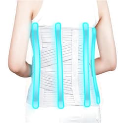Solmyr Back Brace Lumbar Support, Abdominal Binder Lower Waist Support Belt, Back Support Belt Compression Wrap, Adjustable Breathable Waist Straps for Women Men Lower Back Pain Relief(M)