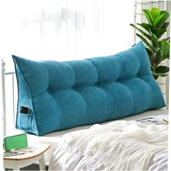 ZHNALIUS Large Soft Comfortable Backrest Headboard King Cushion Pillow for Reading Rest in Twin Bed，Breathable Triangular Wedge Support Positioning backand Back Waist Wall Pillow with Washable Cove