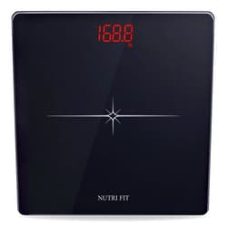 NUTRI FIT Digital Scale for Body Weight, Precision Bathroom Weighing Scale Step-On Technology High Capacity - 330 lb, LED Display with High Precision Measurements, Black