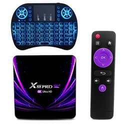 Sawgmore Android TV Box 11.0, Android Box Amlogic S905W2 Quad Core 4GB RAM 64GB ROM Support Dual-WiFi 2.4G 5G with HDR10 BT5.0 USB 2.0 3D Ethernet with Mini Backlit Keyboard
