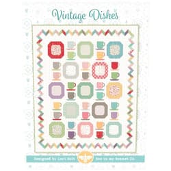 Generic Riley Blake It's Sew Emma Vintage Dishes Quilt Pattern by Lori Holt of Bee in My Bonnet, Creative and Unique Quilt Pattern.