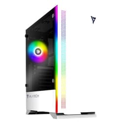 Zalman VRLA Legacy ATX Mid-Tower Gaming PC Case - Illuminated RGB LED Stripes w/RGB Fan - Premium Tinted Glass Side Panel, White