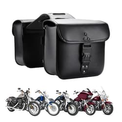 KEMIMOTO Motorcycle Saddlebags Throw Over Saddle bags with lock Small Size Panniers 14L Side Bags for Sportster Softail Rebel Dyna Road King Synthetic Leather Universal Black