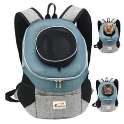 RABBICUTE Pet Dog Carrier Backpack Adjustable Breathable Front Pack Head Out Removable Design Puppy Cat Dog Backpack for Small Dogs Cats Padded Shoulder Bag for Travelling Hiking Camping Outdoor Trip