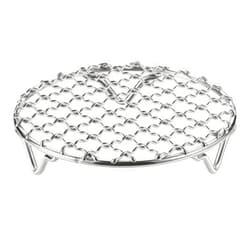 HARFINGTON Round Cooking Rack 4.7-inch 201 Stainless Steel Cross Wire Barbecue Grill Net with 20mm Legs for Cooking Baking Steaming BBQ