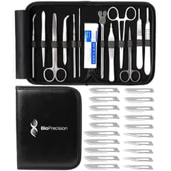 BioPrecision Advanced Dissection Kits - 46 or 33 Piece German Stainless Steel Instruments for College, Medical & Veterinary or Middle and High School Students - Complete Anatomy Lab Tools Surgical-Grade