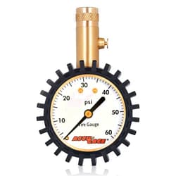 Accu-Gage Tire Pressure Gauge with Protective Rubber Guard, Straight Chuck, 60psi