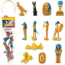 Liberty Imports 12 PCS Ancient Egypt Toys, Mini Egyptian Figurines Play Set - Pyramids of Giza, Mummy, King TUT, Sphinx, Anubis and Artifacts for Kids, School Projects