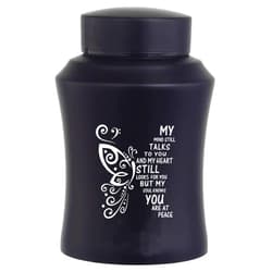 DAIFFUNE 6 Inches Medium Urn for Ashes, Aluminium Small Urn, Cremation Ash Urn, Ashes Holder, Small urn for Family & Loved Ones-Black