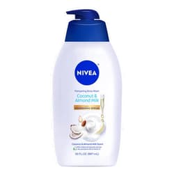 NIVEA Coconut and Almond Milk Moisturizing Body Wash for Dry Skin, 30 Fl Oz Pump Bottle