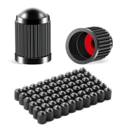 JUSTTOP Car Tire Valve Caps,60 pcs Plastic Valve Stem Caps with O Rubber Seal,Universal for Cars,SUVs,Bike and Bicycle,Trucks,Motorcycles,Car Accessories-Black