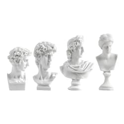 ASUNFO 4 Pcs Mini Greek Statue Greek Mythology Figurines Miniature Greek Bust Statue Resin Sculptures for Home Office Decor David Venus Apollo