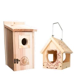 SISTERBIRD Bird Houses for Outside Clearance, Mini Bird Feeders for Outdoors Hanging, Attracting for Wild Birds, Easy to Assemble