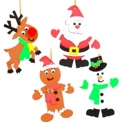 READY 2 LEARN Christmas Crafts | Create Your Own Christmas Characters | Set of 4 | Holiday Ornaments and Decorations for Tree