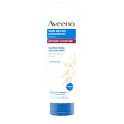 Aveeno Skin Relief Overnight Intense Moisture Cream with Triple Oat Complex & Natural Shea Butter, Therapeutic Dimethicone Skin Protectant for Dry Itchy Skin Relief, Fragrance- & Steroid-Free, 7.3 oz