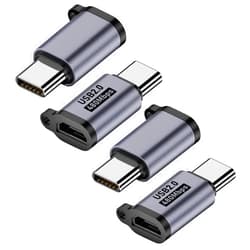 AreMe Micro USB 2.0 to USB C Adapter (4 Pack), Micro USB Female to USB Type C Male Converter Connector Support Charge Data Sync for Galaxy Type-C Phones, Tablets and More (Grey)