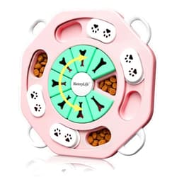 MateeyLife Interactive Dog Puzzle Toy for Smart Dogs, Mental Stimulation Dog Enrichment Toys, Treat Dispensing Dog Toys to Keep Them Busy for Small and Medium Dogs, IQ Training Puzzle Feeder (Pink)