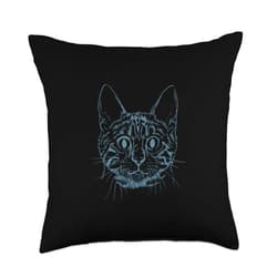 Bengal cat pet breed animal Cat Paw meow miau Bengal Domestic Cat Pet Breed Throw Pillow, 18x18, Multicolor